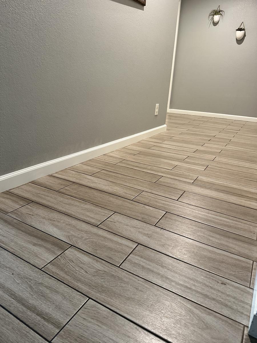 Gray plank tile