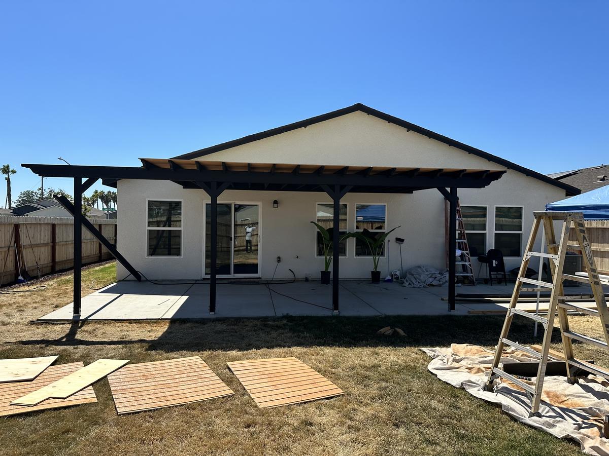 Gable patio cover — finished